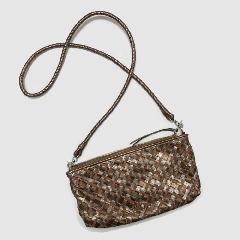 Elliott Lucca Crossbody Metallic Woven Leather